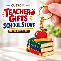 Porte-clés en métal personnalisé 5 cm avec logo, style crayon Apple, cadeau pour enseignant, pour les magasins de campus, les librairies, les écoles, vente en gros