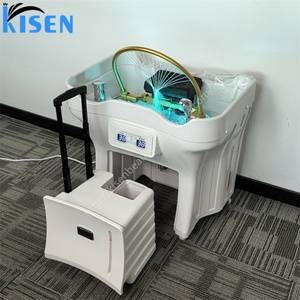 KISEN Bac à shampoing mobile avec réservoir à tige télescopique, bac à shampoing portable pour lit de spa capillaire et salon de coiffure, avec eau chaude - Product Image 5