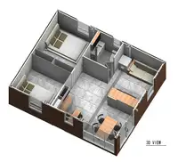 Luxe Flat Pack Huis Voor Residentiële Living, Inclusief 2 Slaapkamer En 1 Badkamer, Prefab Container Huis