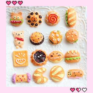 New Spot Resin Food Toys Bread Dessert Burger DIY Mobile Phone Case Accessories <b>Doll</b> House Toys - Product Image 2