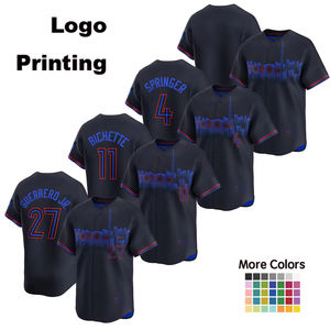 Maillot de baseball style City Connect des Blue Jays de Toronto 2025 # 11 Hauts de supporter personnalisés pour homme, brodés, avec motif dégradé Skyline, pour le jour du match - Product Image 3