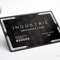Carte de visite personnalisée en acier inoxydable brillant 216, contrôle d'accès NFC double face avec mini-étiquette RFID T5577 pour hôtels et paiements