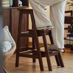 Chaise en bois massif multifonctionnelle, table d'appoint et échelle <span class=keywords><strong>3</strong></span> en <span class=keywords><strong>1</strong></span>, meubles pour la maison - Product Image 1