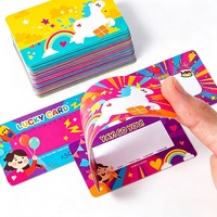 Carte à gratter imprimée motif dessin animé pour enfants, jeu surprise pour couples, carte de loterie pour l'ouverture d'une chaîne de magasins