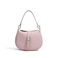 Nouveau style 2026 – Sac bandoulière haut de gamme en cuir véritable pour femme, design de niche, forme croissant, deux sangles, imperméable, en polyester, très tendance