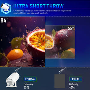 HY300 Pro + ポータブルスマートプロジェクターLCD HDフルビデオAndroid 11大画面投影ディスプレイホームシアターミニHY300プロジェクター - Product Image 4