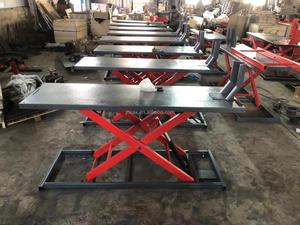 오토바이 리프트 가위 원 실린더 유압 스틸 전기 드라이브 400KG 용량 37.8 ''리프트 높이 - Product Image 2