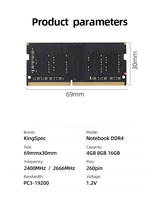 Mémoire RAM DDR4 Sodimm pour ordinateur portable 16 Go 3200 MHz en stock