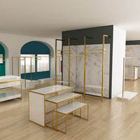 Ensemble de table de nid de conception de magasin de boutique de mode porte-vêtements montage de magasin Table d'affichage de nidification de porte-vêtements murale