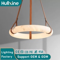 Lustres en marbre personnalisés Hullxine, éclairage suspendu LED pour salons et hôtels de luxe, service d'installation de projets