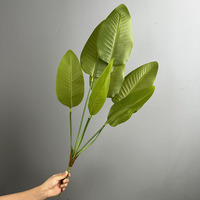 Feuille artificielle d'oiseau de paradis 80 cm, 7 têtes, branche de Strelitzia artificielle pour la décoration de la maison, du bureau, de l'hôtel, des mariages, des vases, vente en gros