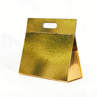 Boîte en papier pliable de luxe personnalisable avec logo, poignée intégrée, pour cadeaux, en vrac, colorée, portable