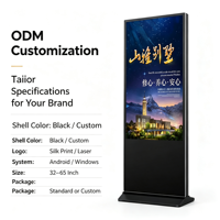 Kiosque numérique LCD 4K de 55 pouces sur pied avec application CMS intégrée, contrôle IP68, affichage publicitaire intérieur/extérieur