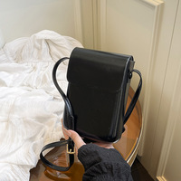 Sac à bandoulière vertical minimaliste pour femme en cuir PU, petit sac à main pour téléphone portable, sacoche décontractée quotidienne