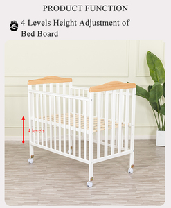 <span class=keywords><strong>Lit</strong></span> bébé <span class=keywords><strong>2</strong></span> en 1 en bois massif au design moderne, trois hauteurs, peint, pour chambre d'enfant - Product Image 5