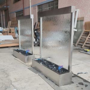 Fuente de agua en cascada de vidrio para jardín, decoración de agua para jardín y hogar, cortina de agua para interiores y exteriores. - Product Image 3