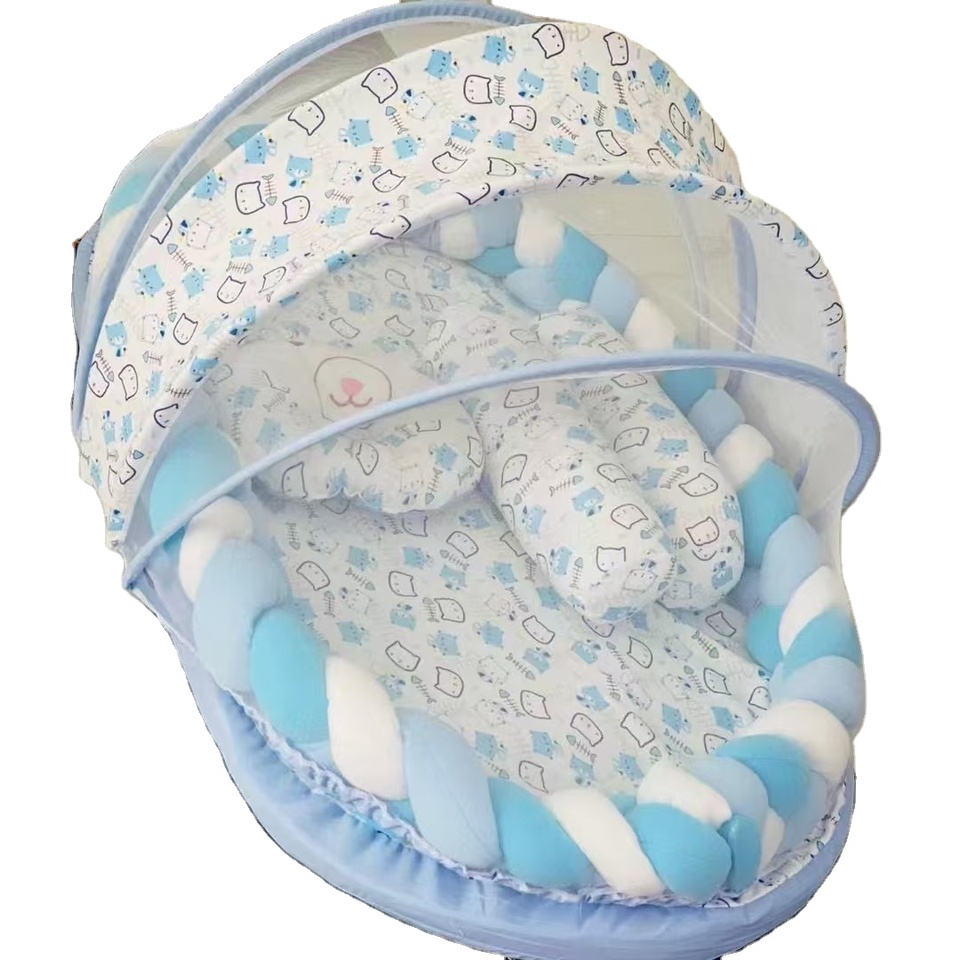 High Quality Portable Foldable Bamboo/cotton Crib Anti-dust Mite Feature Modern European Design For Newborn Sleep 0-12 Months