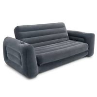 Canapé gonflable floqué pour 3 personnes, chaise longue pliable avec repose-pieds, lit d'intérieur