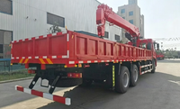 Camion-grue Dongfeng 6x4, grue hydraulique télescopique de 12 tonnes, camion-grue avec caisse de chargement pour travaux de construction