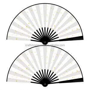 Abanico de mano premium de 33 cm para invitados de boda, con mango de plástico resistente, bambú pintado, estilo cesta de flores, decorativo, artesanal, recuerdo. - Product Image 4