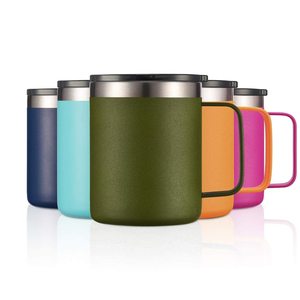 <span class=keywords><strong>Vente</strong></span> en gros usine – Nouvelle tasse isotherme personnalisée de 12 oz à double paroi en acier inoxydable 304 pour bureau, tasse à bière isolée sous vide - Product Image 2