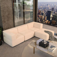 Canapé modulaire sectionnel pour villa, forme carrée, design italien minimaliste contemporain, ensemble de canapés de luxe compressés