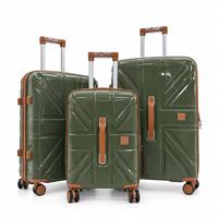 Ensemble de bagages en polypropylène 3 pièces, valise rigide légère avec serrure TSA et roulettes silencieuses pour les voyages