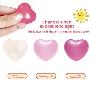 Maltose Photochromic Heart <b>Squishy</b> Stress-Relief Slow-Rebound Release Ball Color-Changing Light Decompression Toy Plastic - Product Image 3