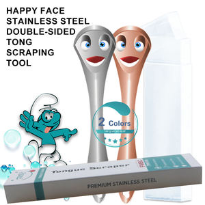 Soins bucco-dentaires Nettoyant langue en acier inoxydable Hygiène bucco-dentaire Réduction de la mauvaise haleine Brosse de revêtement de langue double face - Product Image 3