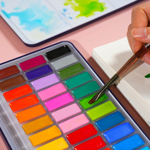 Peintures à l'<span class=keywords><strong>aquarelle</strong></span> solides Bview Art, 12, 24, 36 couleurs avec boîte en métal pour étudiants, artistes, peinture et nail art - Product Image 3
