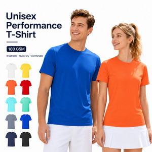 T-shirt en maille unisexe personnalisé avec logo, séchage rapide, respirant, en polyester, pour le sport et la gym, vente en gros, 10 couleurs, tailles S-4XL - Product Image 1