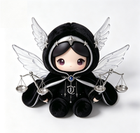 Figurine Magique Ange du Zodiaque Libra Personnalisée OEM en PVC et ABS avec Cape en Peluche Douce et Moelleuse, Boîte Mystère Constellation, Jouet Artistique