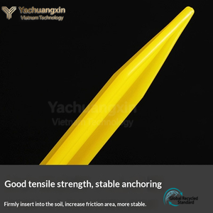 Piquets de tente en plastique jaune de qualité industrielle avec design dentelé pour le camping en extérieur toutes saisons, emballés - Product Image 4