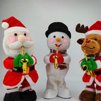 Jouets en peluche en coton PP pour arbre de Noël, avec fonctions de danse, chant, conversation et enregistrement, doublure en maille pour soulager le stress, vente en gros