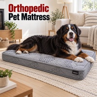 Matelas orthopédique pour chien avec matelassage ondulé et options de housse en tissu personnalisé avec paroi latérale imprimée