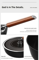 Wok en acier au carbone de 30 cm avec couche composite en titane sans revêtement, capacité de 5 L, compatible gaz et induction, poignée en bois, 1,3 kg