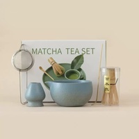 Ensemble de cérémonie du thé japonais Matcha, bol en céramique, fouet en bambou, cuillère, Chawan, boîte marron écologique, outils pour la préparation du thé