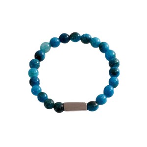 Bracelet de perles en <span class=keywords><strong>pierre</strong></span> naturelle gravée en acier inoxydable en gros Bracelet de pierres précieuses gravé au laser personnalisé - Product Image 5
