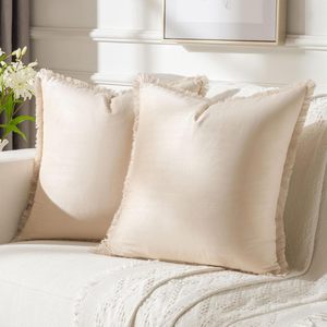 Квадратные наволочки для дивана-кровати, мягкие велюровые чехлы для подушек с помпонами для гостиной, спальни, домашнего декора - Product Image 1