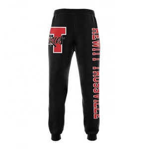 Pantalons de survêtement noirs élégants, pantalons de jogging unisexes, taille personnalisable, design pour l'entraînement - Product Image 2