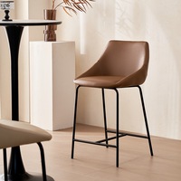 Tabouret de bar moderne minimaliste en métal, réglable en hauteur et pivotant, pour la maison, la cuisine et un usage commercial