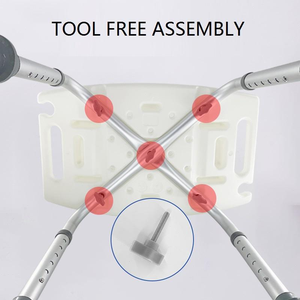 Chaise de bain chromée rétractable et réglable en hauteur, capacité de charge 150 kg, design contemporain <span class=keywords><strong>pour</strong></span> la sécurité des personnes âgées dans la salle de bain - Product Image 2