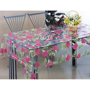 Print Vinyl Tablecloth Transparent Plastic Table Cover PVC film Roll