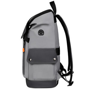 Personalizado con estilo gris impermeable Unisex jóvenes viaje negocios solapa bolsa antirrobo USB carga portátil escuela mochila para adolescente - Product Image 3