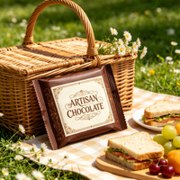 Sachet d'emballage alimentaire personnalisé écologique thermoscellable marron mat avec feuille d'or pour chocolat