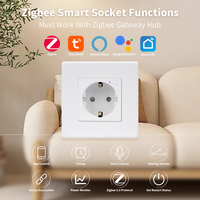 ZigBee Socket Energy Monitor Double Smart 1-3 frame Meter Sockets Google Smart Life App Alexa EU Plástico Blanco