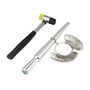 4PCS Ring Mandrel Sizer Tool with Metal Mandrel Finger Sizing Measuring  Stick and Ring Sizer Guage