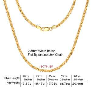 RINNTIN SC79最後の新しいデザインメンズフラットネックレスビザンチンチェーン925スターリングシルバーロジウムメッキリンクチェーンギフト用 - Product Image 4