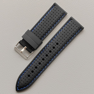 Bracelet de montre sport en silicone respirant Upro avec trous d'aération et coutures, bracelet en caoutchouc souple étanche 20mm 22mm 24mm pour hommes - Product Image 6
