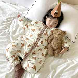 Autumn Winter Cotton <b>Baby</b> Sleeping Bag Quilted Anti-kick <b>Blanket</b> With Zipper for <b>Newborn</b> Multi-functional Split-leg Sleepwear - Product Image 4